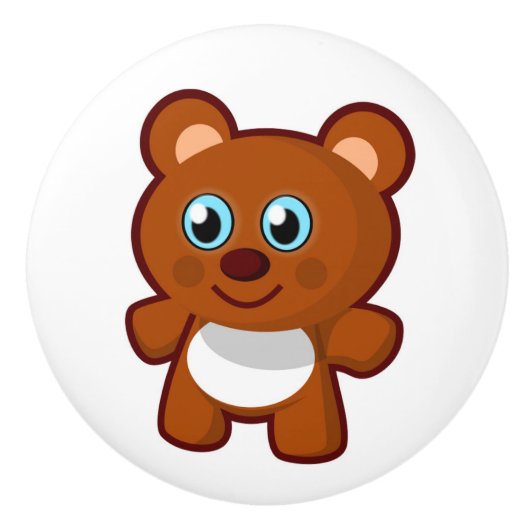 HAPPY TEDDY BEAR KERAMIKKNAUF (Vorderseite)