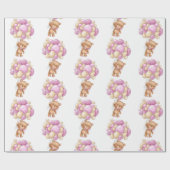 Happy Teddy Bear Pink Baby Shower Geschenkpapier (Flach)