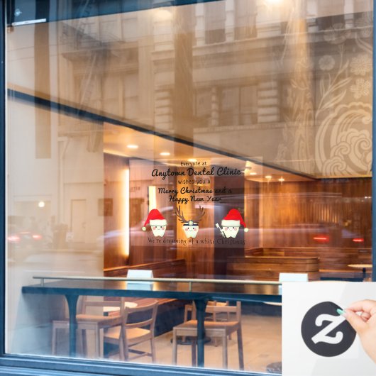 Happy Teeth Dress for Christmas Fensteraufkleber (Café-Fenster)