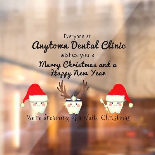 Happy Teeth Dress for Christmas Fensteraufkleber (Blatt 2)