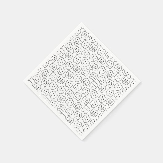 Happy Teeth Pattern Serviette (Ecke)