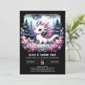 Happy Template Dragon Birthday Einladung (Stehend Vorderseite)
