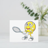 Happy Tennis Player Postkarte (Stehend Vorderseite)