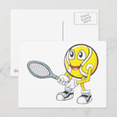 Happy Tennis Player Postkarte (Vorne/Hinten)