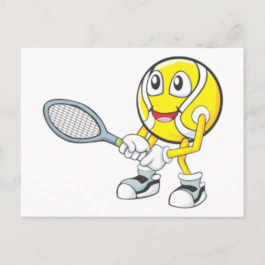 Happy Tennis Player Postkarte (Vorderseite)