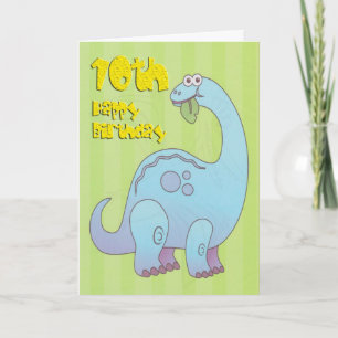 Happy Tenth Birthday Blue Dinosaurier Karte