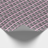 Happy Terrier Puppy Pink Dots Thema Geschenkpapier (Ecke)