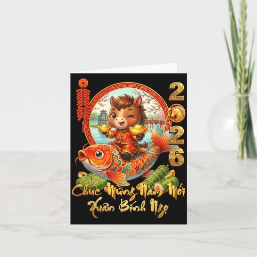 Happy Tet Chuc Mung Nam Moi 2026 Li Xi Me Please K Karte (Vorderseite)