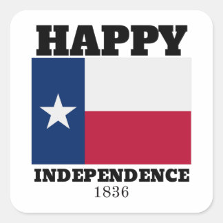 Happy Texas Independence Day Quadratischer Aufkleber