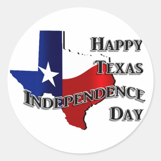 Happy Texas Independence Day Runder Aufkleber (Vorderseite)