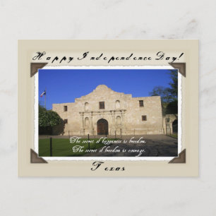 Happy Texas Independence Day-The Alamo, TX Postkarte