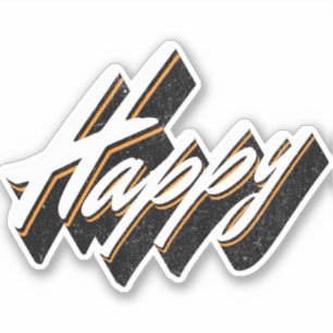Happy Text Design Aufkleber