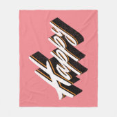 Happy Text Design Fleecedecke (Vorderseite)