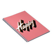 Happy Text Design Notizblock (Rechte Seite)