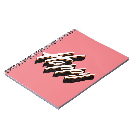 Happy Text Design Notizblock (Linke Seite)