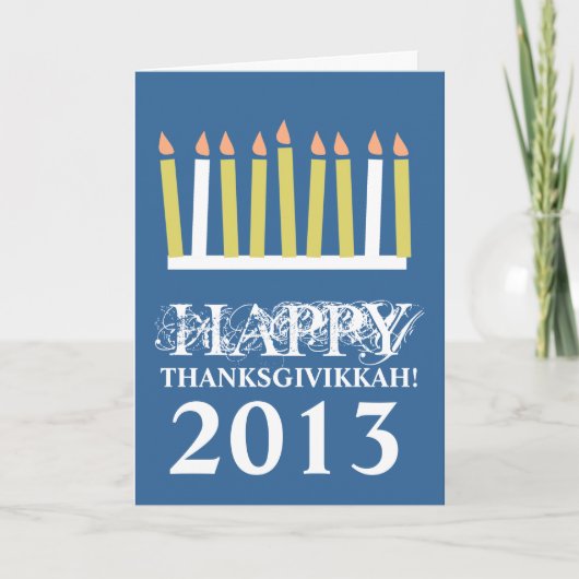 Happy Thanksgivikkah Feiertagskarte (Vorderseite)