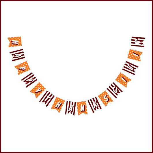 Happy Thanksgivin' Orange Burgundy Pattern Bunting Wimpelkette