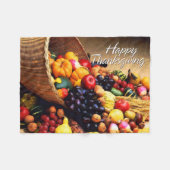 Happy Thanksgiving 12 Fleece Blanket (Vorderseite (Horizontal))