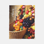 Happy Thanksgiving 12 Fleece Blanket (Vorderseite)