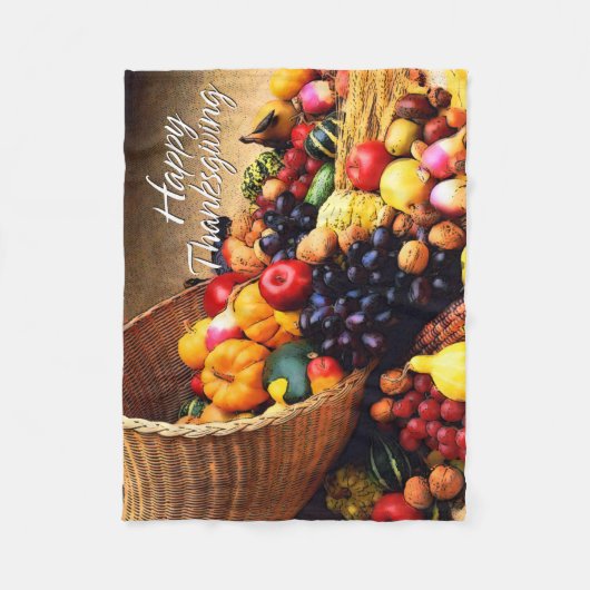 Happy Thanksgiving 12 Fleece Blanket (Vorderseite)