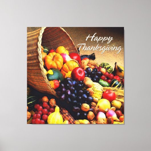 Happy Thanksgiving 12 Stretched Canvas Print Leinwanddruck (Vorderseite)
