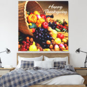 Happy Thanksgiving 12 Stretched Canvas Print Leinwanddruck (Insitu (Schlafzimmer))