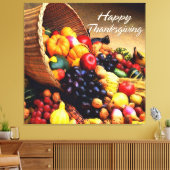 Happy Thanksgiving 12 Stretched Canvas Print Leinwanddruck (Insitu (Wohnzimmer))