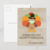 Happy Thanksgiving 2020 Türkei mit Gesichtsmaske Postkarte (Vorne/Hinten)
