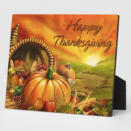 Happy Thanksgiving 2 Plaque Fotoplatte (Seite)