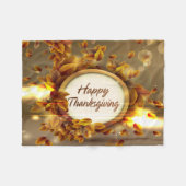Happy Thanksgiving 3 Fleece Blanket (Vorderseite (Horizontal))