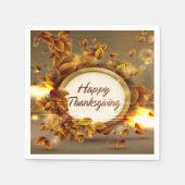 Happy Thanksgiving 3 Optionen Serviette (Vorderseite)
