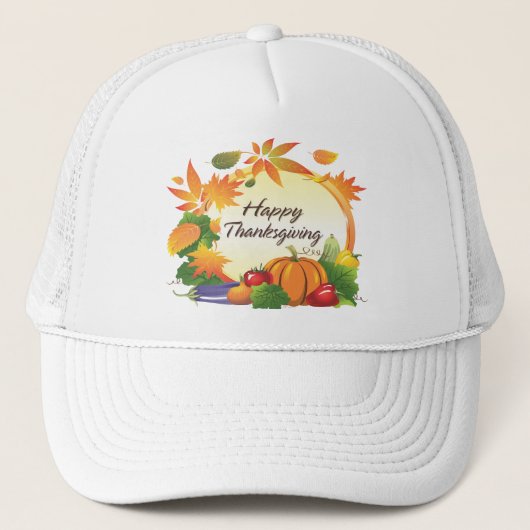 Happy Thanksgiving 5B Hat Truckerkappe (Vorderseite)
