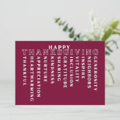Happy Thanksgiving Acrostic Card Feiertagskarte (Stehend Vorderseite)