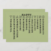 Happy Thanksgiving Acrostic Card Feiertagskarte (Vorne/Hinten)