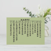 Happy Thanksgiving Acrostic Card Feiertagskarte (Stehend Vorderseite)