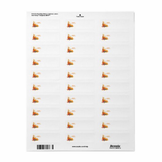 Happy Thanksgiving Address Labels (Vorne)