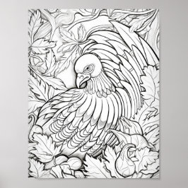 Happy Thanksgiving Adult Coloring Poster