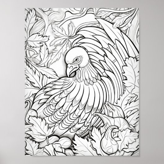 Happy Thanksgiving Adult Coloring Poster (Vorne)