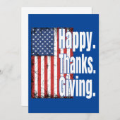 Happy Thanksgiving American Flag Einladung (Vorne/Hinten)