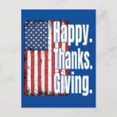 Happy Thanksgiving American Flag Postkarte (Vorderseite)