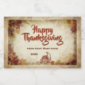 Happy Thanksgiving (anpassbar) Lebensmitteletikett (Einzelnes Label)