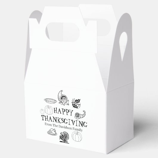 Happy Thanksgiving, anpassen Familienname niedlich Geschenkschachtel (Geöffnet)
