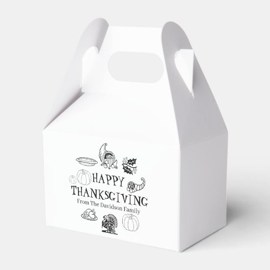 Happy Thanksgiving, anpassen Familienname niedlich Geschenkschachtel (Vorderseite)