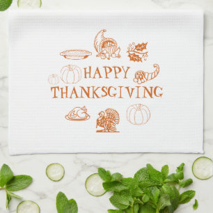 Happy Thanksgiving, anpassen Familienname niedlich Geschirrtuch
