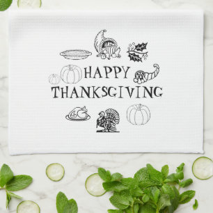 Happy Thanksgiving, anpassen Familienname niedlich Geschirrtuch