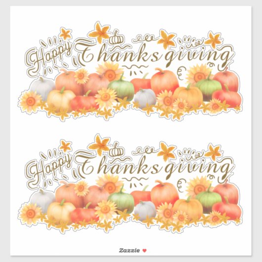 Happy Thanksgiving Aufkleber (Blatt)