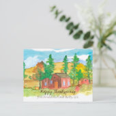 Happy Thanksgiving aus Realtor Red Country House Postkarte (Stehend Vorderseite)