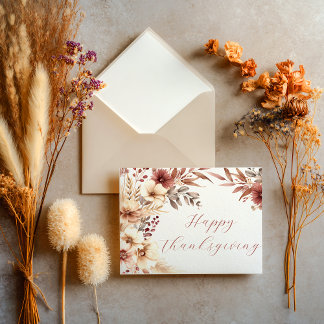 Happy Thanksgiving Autumn Border Card Karte