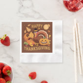 Happy Thanksgiving Autumn Harvest Paper Napkin Serviette (Beispiel)