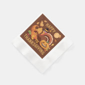 Happy Thanksgiving Autumn Harvest Paper Napkin Serviette (Ecke)